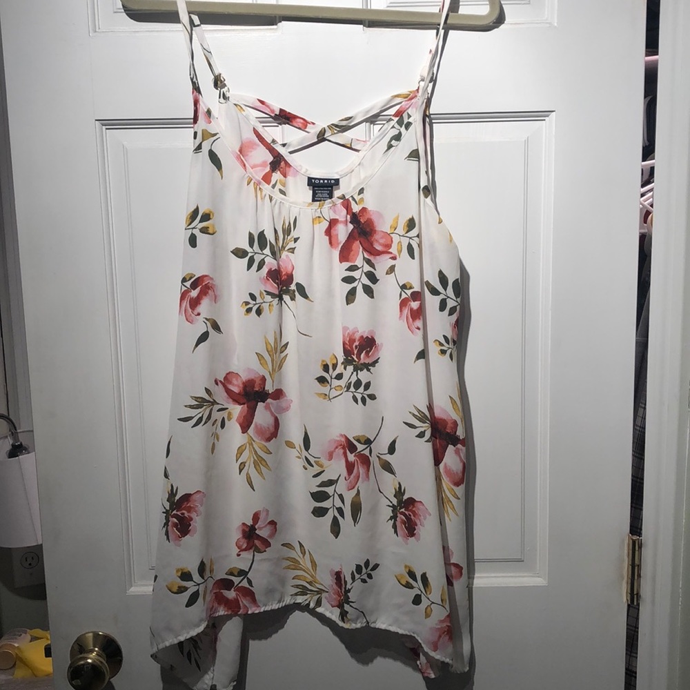 Torrid Floral sheer tank top blouse